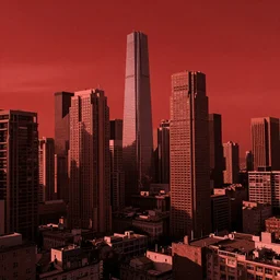 post apocalyptical city in red hues