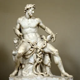 alexander cutting the gordian knot, marble statue