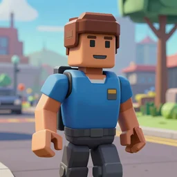 roblox character as a real life person, realistic, cinematic shot, photorealistic, depth of field, n- 3