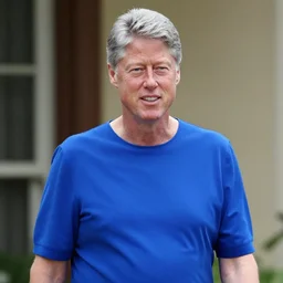 realistic photo of bill clinton wearing a blue dress,