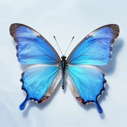 blue gradient water translucent butterfly