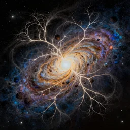 galactic dust evolving into complex neural networks. mind - bending, award - winning masterpiece by wojciech siudmak, dali, and monet
