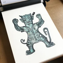 a risograph of an ancient creature