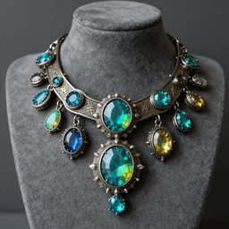 steampunk jewellery with neon colours