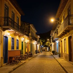 beautiful night telephoto of bar streets of Brazil photo, dslr, nikon lens, night time photography