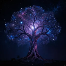 cosmic tree of life made of stars, center composition, cinematic, trending on artstation, low level, 4K UHD image,-H 960