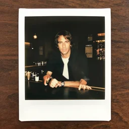 polaroid of chuck norris at a bar