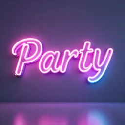 neon art text : party space