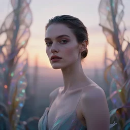 photographic portrait of a stunningly beautiful futuristic female in soft dreamy light at sunset, iridescent kelp forest, soft focus, contemporary fashion shoot, hasselblad nikon, in a denis villeneuve and tim burton movie, by edward robert hughes, annie leibovitz and steve mccurry, david lazar, jimmy nelsson, extremely detailed, breathtaking, hyperrealistic, perfect face