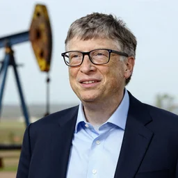 Bill Gates with an earring, oil portrait
