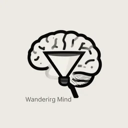 minimalist logo icon for a wandering mind, brain, funnel, retro psychology, victo ngai, kilian eng, lois van baarle, behance