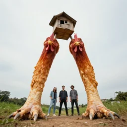 hut over two giant chicken's legs, greg rutkowski, zabrocki, karlkka, jayison devadas, trending on artstation, 8 k, ultra wide angle, zenith view, pincushion lens effect