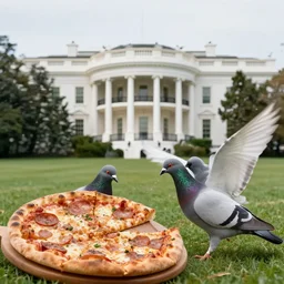pizza and pigeon fight in the white house