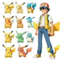 New pokemon designs, character sheet, illustrations, studio Ghibli, pokémon, trending artstation, digital art, 8k, anime, highly detailed, realistic