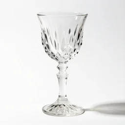 ivory crystal chalice, commercial catalog photo, isolated on a pure white background, centered, entire object in frame, sharp focus, soft studio lighting