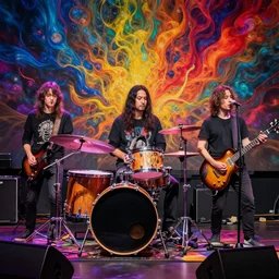 The band tool performing live, colorful, photo realistic, Alex Grey, 8k,  detailed,