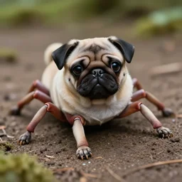 Realistic photo of six-legged tardigrade pug hybrid, macro photography, hyper cute, microorganism, tilt shift, National Geographic, award winning, 4k definition