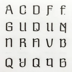 English alphabets on a paper