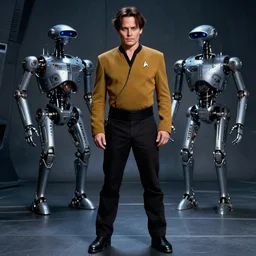 johnny depp as a borg drone, tng, star trek, the borg, cybernetic implant, borg collective, hd, full length portrait, photorealistic