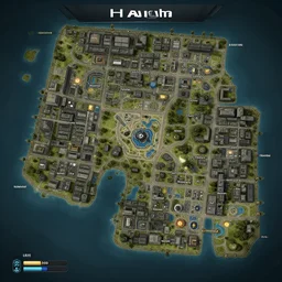 Halo multiplayer map overview, from above