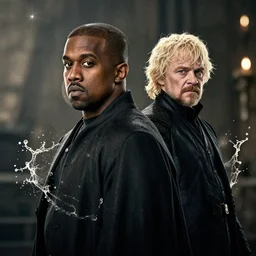 kanye west as tywin lannister in the game of thrones, splash art, movie still, cinematic lighting, dramatic, octane render, long lens, shallow depth of field, bokeh, anamorphic lens flare, 8 k, hyper detailed, 3 5 mm film grain