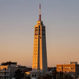 sutro tower in san francisco, sunset, radio antenna, twin peaks, photorealistic, 8 k