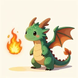 a tiny dragon breathing fire fantasy art, artstation, cozy, award winning, stunning drawing