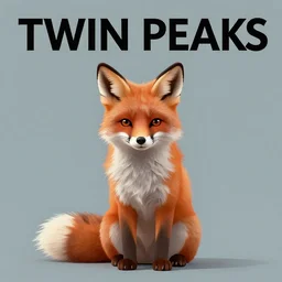 Twin Peaks poster artwork by Michael Whelan and Tomer Hanuka, Rendering of a cute furry fox sitting in a magical forest, by Makoto Shinkai and thomas kinkade, Matte painting, trending on artstation and unreal engine