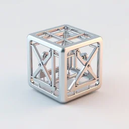 cube art, simple, silver steel, trending on behance, keyshot 1 1