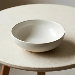 natural ceramic bowl on a terazzo table, advanced firing technique