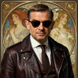 mr bean as james bond wearing sunglasses and a leather jacket, photography of kurzgesagt, deep focus, d & d, fantasy, intricate, elegant, highly detailed, digital painting, artstation, concept art, matte, sharp focus, illustration, hearthstone, art by artgerm and greg rutkowski and alphonse mucha