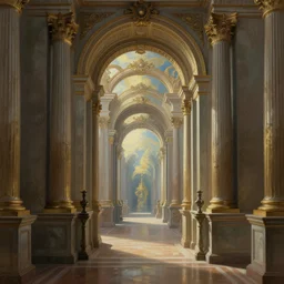 A portal to the dimension of infinate paintings, beautiful matte painting, michael whelan, baroque, trending on artstation