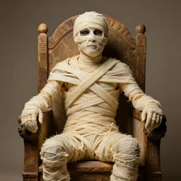 dessicated pope mummy sitting on a throne