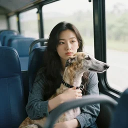 ! dream a young women, at her seat, on a greyhound bus to find out where her love has been