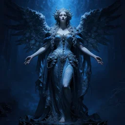 renaissance professional digital art of wonderful symmetrical goddess, hight blue atmospheric, dramatic lighting, cinematic, painted, intricate, detailed, foreboding, by art by meredit frampton and william - adolphe bouguereau and gregory crewdson, epic, stunning, gorgeous, much wow, cinematic, masterpiece.