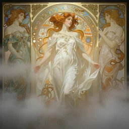 all that we see or are seeing is but a dream within a dream, fog, volumetric lighting, intricate, elegant, highly detailed, digital painting, artstation, concept art, smooth, sharp focus, art nouveau, art by artgerm and greg rutkowski and alphonse mucha