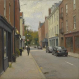 painting of a quiet city street by william woodward