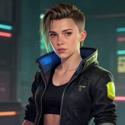 Millie Bobby Brown in Cyberpunk 2077 by Butcher Billy, by RossDraws!!!!