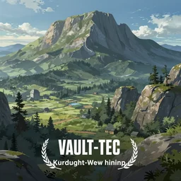 a still from vault-tec movie, strong anime style