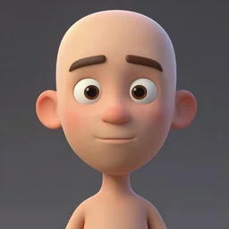 a cartoon picture of a person with a bald head, a raytraced image by pixar, polycount, dada, xbox 3 6 0 graphics, rendered in maya, rendered in cinema 4 d