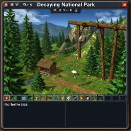 screenshot from that 9 0 s rts game about managing a decaying national park. shows the ui
