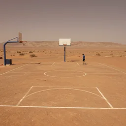 a basketball court on mars