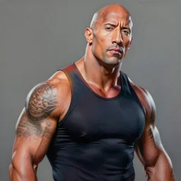 a highly detailed beautiful painting of dwayne the rock johnson, by bana, benedick