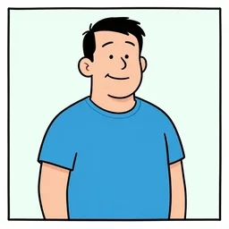 Jonah Hill in the style of Dilbert comics by Scott Adams