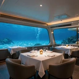 luxury restaurant under a boat underwater award winning photography stunning - W 832
