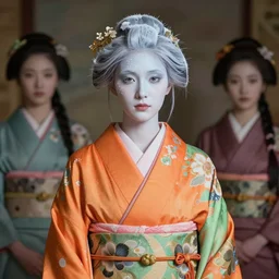 dreamlike luxury stunning gorgeous woman fairy portrait, pale orange and green kimono, art by artgerm, wlop, loish, ilya kuvshinov, 8 k hyperrealistic, hyperdetailed, beautiful lighting, detailed background, depth of field, symmetrical face, frostbite 3 engine, cryengine,