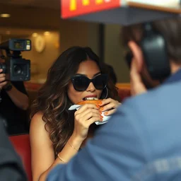 paparazzi photo of internet celebrity singer ayesha nicole smith eating mcdonald's