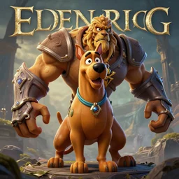an ultra detailed 3 d render of scooby doo as an elden ring boss, epic anime fantasy, 8 k, in the style of a fantasy metal album cover and magic the gathering, volumetric lighting, smooth, highly detailed, digital illustration, octane render, art by albert bierstadt and greg rutkowsi, artstation