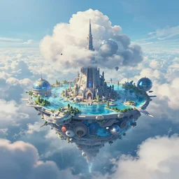 utopia water world. art by ismail inceoglu, filip hodas, and pixar. clouds by rhads.