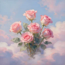 roses made out of clouds. beautiful dreamy pastel painting by james jean and jeremy lipking